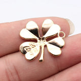 5pcs 28x26mm Kc Gold Color Good Luck Four-Leaf Clover Charms For DIY Jewelry Making