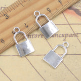 20 piezas dijes de bloqueo suave 21x11mm colgantes de Color plata antigua para hacer joyería tibetana hecha a mano DIY