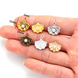 10 pcs 6 color Pearl Shell Charms Earrings bracelets Pendants For Jewelry Making Diy Handmade Jewelry 15*15mm D7155