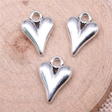 10pcs 16x11mm 2 Colors Antique Bronze Color Antique Silver Color 3D Heart Charms For DIY Jewelry Making