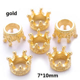 20pcs 8 colors Alloy Loose Spacer Beads Gold Silver Crown Beads for Jewelry Making DIY Bracelet Handmade Accessories 7x10 mm