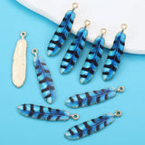 10Pcs Alloy Bohemian Ethnic Style Charms Colorful Enamel Feather For Earrings Pendant DIY Jewelry Craft Alloy Accessorie 9*38mm