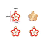 10pcs various styles Enamel Alloy flower Charm Earring Pendant DIY Keychain Necklace Jewelry Accessories W494