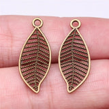 40pcs 27x11mm 2 Colors Antique Bronze Color Antique Silver Color Leaves Charms For DIY Jewelry Making