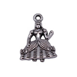 20pcs 21x14mm 2 Colors Antique Bronze Color Antique Silver Color Bow-Knot Dress Girl Charms For DIY Jewelry Making