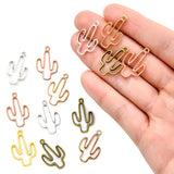 20pcs 7 Color cactus Charm  25X16mm Hollow Glue Blank Pendant Tray Bezel Charms DIY Handmade Bezel Mold Q273