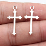 40pcs 28x13mm 2 Colors Antique Silver Color Antique Gold Color Cross Charms For DIY Jewelry Making