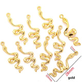 25pcs 28x10mm 7 colors Plated Snake Charms Animals Pendants For Diy Earrings necklace Making Materials Accessories