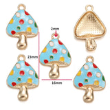 10Pcs 6 Color mushroom Charms Diy Findings Keychain Bracelets Pendant For Jewelry Making
