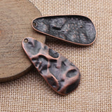 4pcs 47x23mm 2 Colors Antique Bronze Color Antique Copper Color Textured Teardrop Pendant For DIY Jewelry Making
