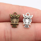 20pcs 17x11mm 2 Colors Antique Bronze Color Antique Silver Color Owl Charms For DIY Jewelry Making