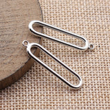 20pcs 33x7.8mm 4 Colors Kc Gold Color Rhodium Color Hollowed-Out Oval Geometric Charms For DIY Jewelry Making