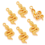 20pcs 6 Color animal snake Charms Alloy Metal For earring Pendants DIY Handmade Jewelry Accessories Making 21*10mm D9341