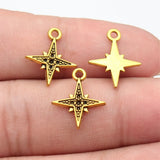 40pcs 17x14mm 2 Colors Antique Silver Color Antique Gold Color Star Charms For DIY Jewelry Making