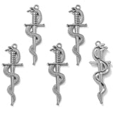10pcs 6 Colors snake Sword Charms Pendant Retro Necklace Bracelet Metal Accessories DIY Charms Jewelry Craft Making 13X39mm M104