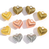 5pcs 5 Color Exquisite Heart Shaped Charm for Necklace Keyring Pendant  DIY Handmade Jewelry Accessories 13*13mm A147