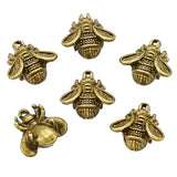 25Pcs 10*10mm 7 Color Metal Alloy Bee Animal Charms Pendants for Earring clothing accessories Jewelry Making DIY Handmade Craft