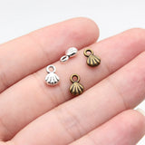 40pcs 8.2x5.7mm 2 Colors Antique Bronze Color Antique Silver Color Shell Charms For DIY Jewelry Making