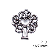 10pcs 23x20mm 3 Colors Antique Bronze Color Antique Silver Color Antique Gold Color Hollow Out Heart Tree Pendant