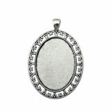 3pcs Fit 30x40mm 2 Colors Oval Side Perforation Style Cameo Cabochon Base Setting For DIY Jewelry Making