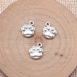 20Pcs/Lot  Charms Bear Paw 12x10mm Antique Silver Color Pendants Making DIY Handmade Tibetan Finding Jewelry