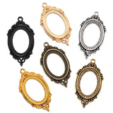 8pcs 6 Colors Necklace Charm DIY Setting Cabochon Cameo Base Tray Bezel Blank Fit 25*18mm Cabochons Jewelry Making 43*24mm C20