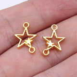 40pcs 15x11mm 2 Colors Star Connector Five-Pointed Star Connector For DIY Jewelry Making Handmade Jewelry Findings
