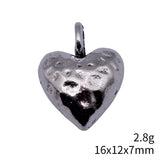 10pcs 16x12x7mm 2 Colors Antique Silver Color Gold Color 3D Hammered Heart Charms For DIY Jewelry Making