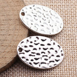 5pcs 30x20mm 4 Colors Hammered Oval Charms For DIY Jewelry Making