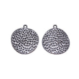 10pcs 30x26mm 5 Colors Hammered Twisted Design Round Charms For DIY Jewelry Making