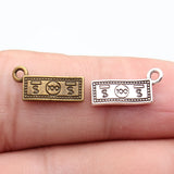 40pcs 7x15mm 2 Colors Antique Bronze Color Antique Silver Color Dollar Charms For DIY Jewelry Making