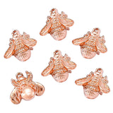25Pcs 10*10mm 7 Color Metal Alloy Bee Animal Charms Pendants for Earring clothing accessories Jewelry Making DIY Handmade Craft