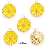 10pcs 20 styles Zinc alloy Metal Enamel bee honeycomb sunflower charm For Bracelet Necklace Key Chain Pendant DIY Jewelry Making