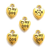 20pcs 6 Colors My dog heart shaped Charm for Necklace Keyring Pendant DIY Handmade Jewelry Accessories 10*13mm A144