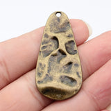4pcs 47x23mm 2 Colors Antique Bronze Color Antique Copper Color Textured Teardrop Pendant For DIY Jewelry Making