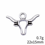 10pcs 22x15mm 2 Colors Antique Bronze Color Antique Silver Color Cattle Charms For DIY Jewelry Making