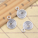 20 piezas dijes volución espiral tornillo hélice spire 17x13mm colgantes de color plata antigua fabricación DIY joyería tibetana hecha a mano