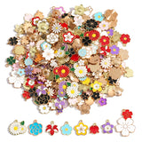 10pcs various styles Enamel Alloy flower Charm Earring Pendant DIY Keychain Necklace Jewelry Accessories W494