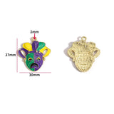 5pcs 10style Carnival Charms Alloy Mask Hat Carnival Pendants For DIY Bracelet Necklace Earrings Jewelry Making Accessories W4