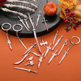 5 pcs 20 styles Halloween Zinc Alloy Bloody Dagger Color Charms Knife Pendants for DIY Bangle Bracelet necklace Findings W430