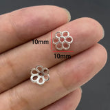 20-40pcs silver Alloy Flower Holder Partition Bead Cap Bead Holder Cap DIY Step Shaking Hairpin Hairpin Crown Accessories V149