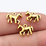 20pcs 13x10mm 2 Colors Antique Silver Color Antique Gold Color 3D Pony Charms For DIY Jewelry Making