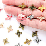 30pcs 6 colors bee Charms metal animal Earring necklace Pendants for Jewelry Making DIY Handmade Craft 15*12mm D2105