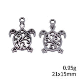 20pcs 21x15mm 2 Colors Antique Silver Color Antique Gold Color Turtles Charms For DIY Jewelry Making
