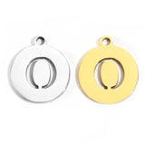 5pcs Stainless Steel Necklace Fashion Gold Color Initial Charms Metal Round A To Z Letters For Women Single Name Jewelry Gifts