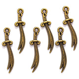 50 pcs 4 colors Antique Silver color Knife Charms Pendants for Jewelry Making Necklace Bracelet Accessories Findings 25*6mm M41