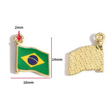 5pcs flag Football Soccer Charm Jewelry Accessories Diy Making Necklace Earring Pendant Craft Supplies Gold Plated W481