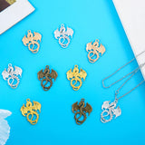 10 pcs Antique Sliver Bronze Gold Color Alloy Dragon Charm Fit Bracelets Necklace DIY Jewelry Findings 35*27mm D802