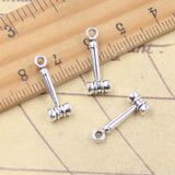 30 Uds. De dijes, martillo de juez, 18x6x4mm, colgantes de Color plata antigua, fabricación de joyería tibetana hecha a mano DIY