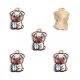 5pcs 21*15mm/23*15mm 14 colors Enamel Alloy dog Charm Earring Pendant DIY Keychain Necklace Jewelry Accessories W533